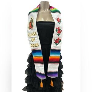 Guadalupe Graduation Stole Class of 2025 White